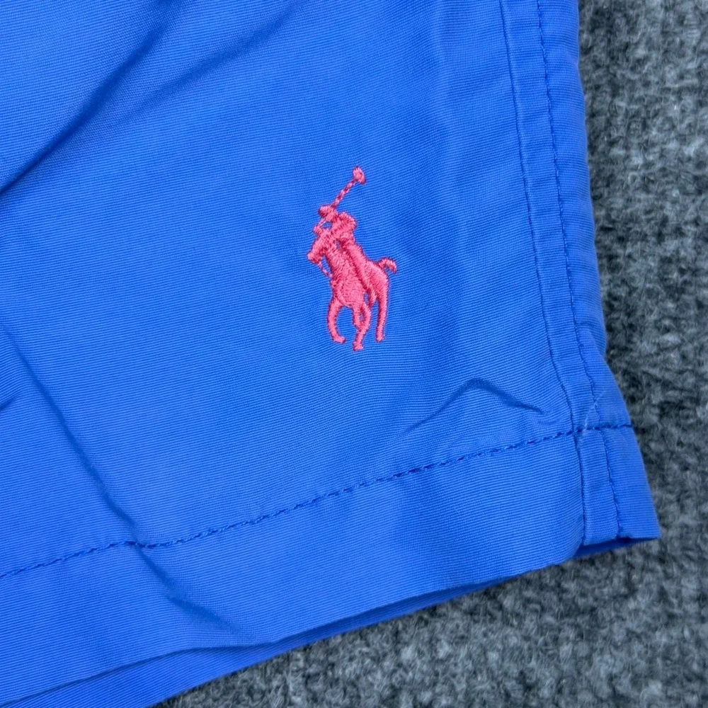 Polo‎ Ralph Lauren Mens Blue Pink Pony Traveler Swim Trunks Shorts Large L